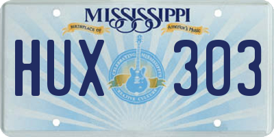 MS license plate HUX303
