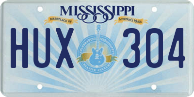 MS license plate HUX304
