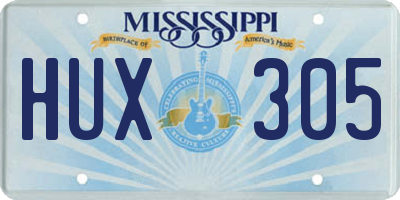 MS license plate HUX305