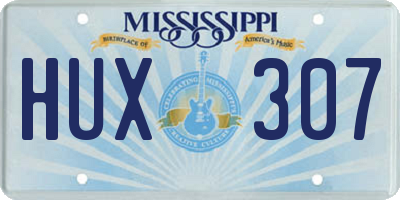 MS license plate HUX307