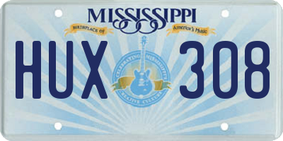 MS license plate HUX308