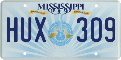 MS license plate HUX309