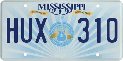 MS license plate HUX310