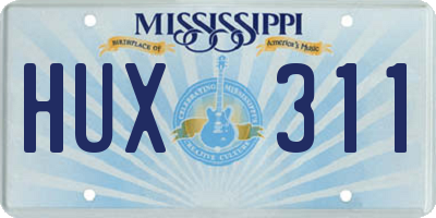 MS license plate HUX311