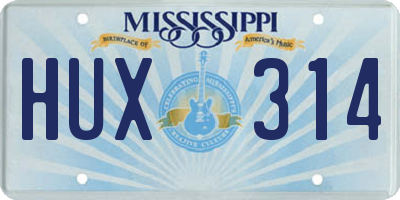 MS license plate HUX314