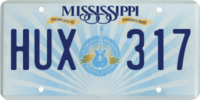 MS license plate HUX317