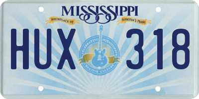 MS license plate HUX318