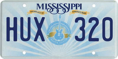 MS license plate HUX320