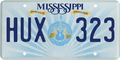 MS license plate HUX323