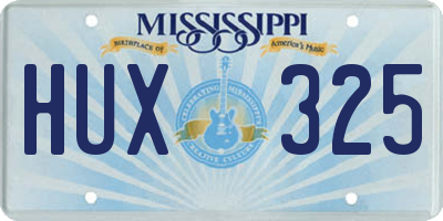 MS license plate HUX325