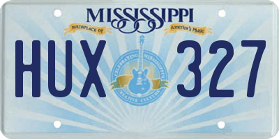MS license plate HUX327