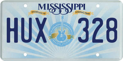 MS license plate HUX328