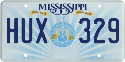 MS license plate HUX329
