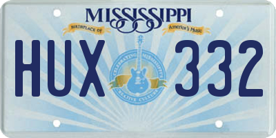 MS license plate HUX332