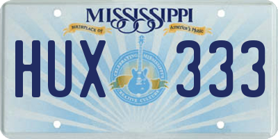 MS license plate HUX333