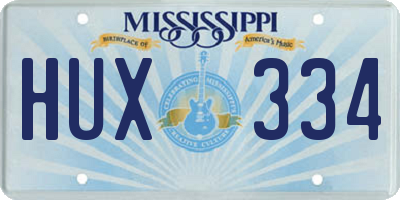 MS license plate HUX334