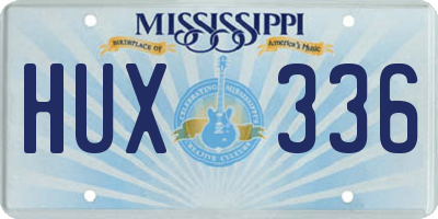MS license plate HUX336