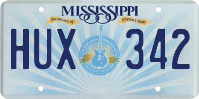 MS license plate HUX342