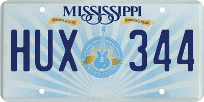 MS license plate HUX344
