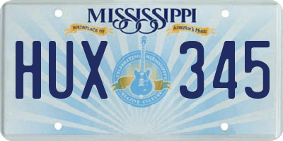 MS license plate HUX345