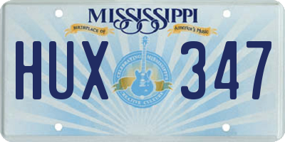 MS license plate HUX347