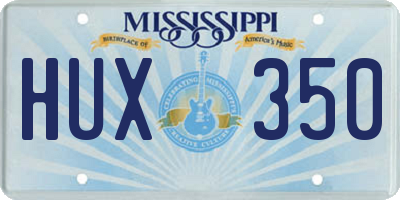 MS license plate HUX350