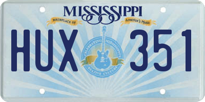 MS license plate HUX351