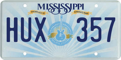MS license plate HUX357
