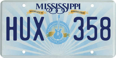 MS license plate HUX358