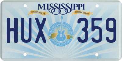MS license plate HUX359