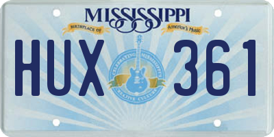 MS license plate HUX361