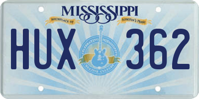 MS license plate HUX362