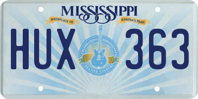 MS license plate HUX363