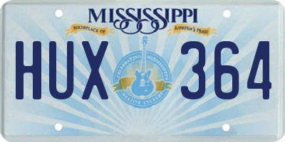 MS license plate HUX364