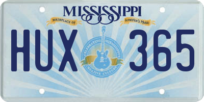 MS license plate HUX365