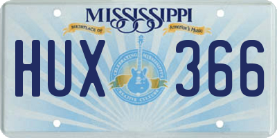 MS license plate HUX366