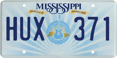 MS license plate HUX371