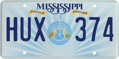 MS license plate HUX374