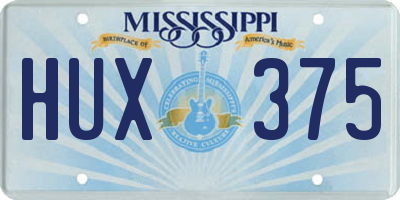 MS license plate HUX375