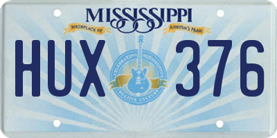 MS license plate HUX376