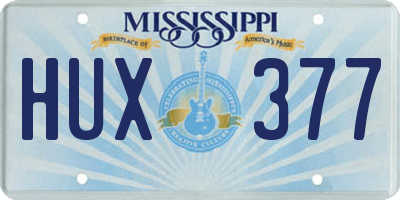MS license plate HUX377