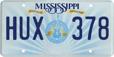 MS license plate HUX378