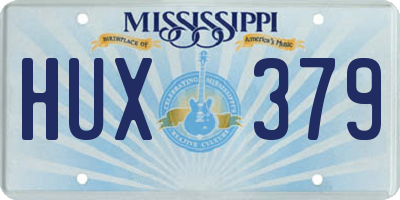 MS license plate HUX379
