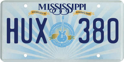 MS license plate HUX380