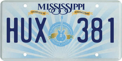 MS license plate HUX381