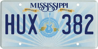 MS license plate HUX382