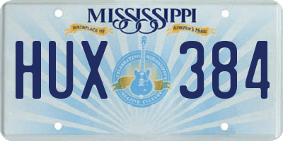 MS license plate HUX384