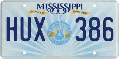 MS license plate HUX386