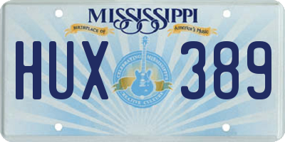 MS license plate HUX389