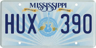 MS license plate HUX390